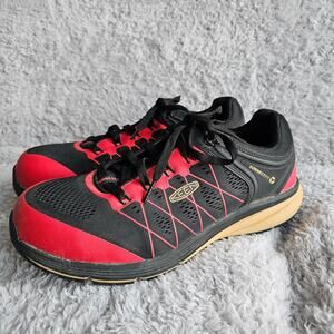 Keen Men's Utility Vista Energy Comp Toe Lace Up Work Shoes Size 10.5 Black Red‎